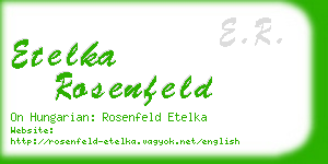 etelka rosenfeld business card